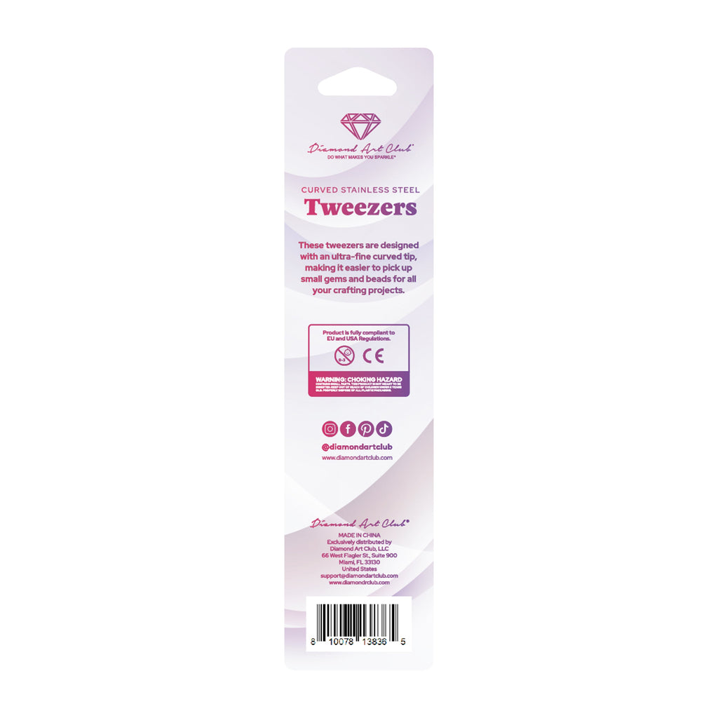 Curved Stainless Steel Tweezers C6