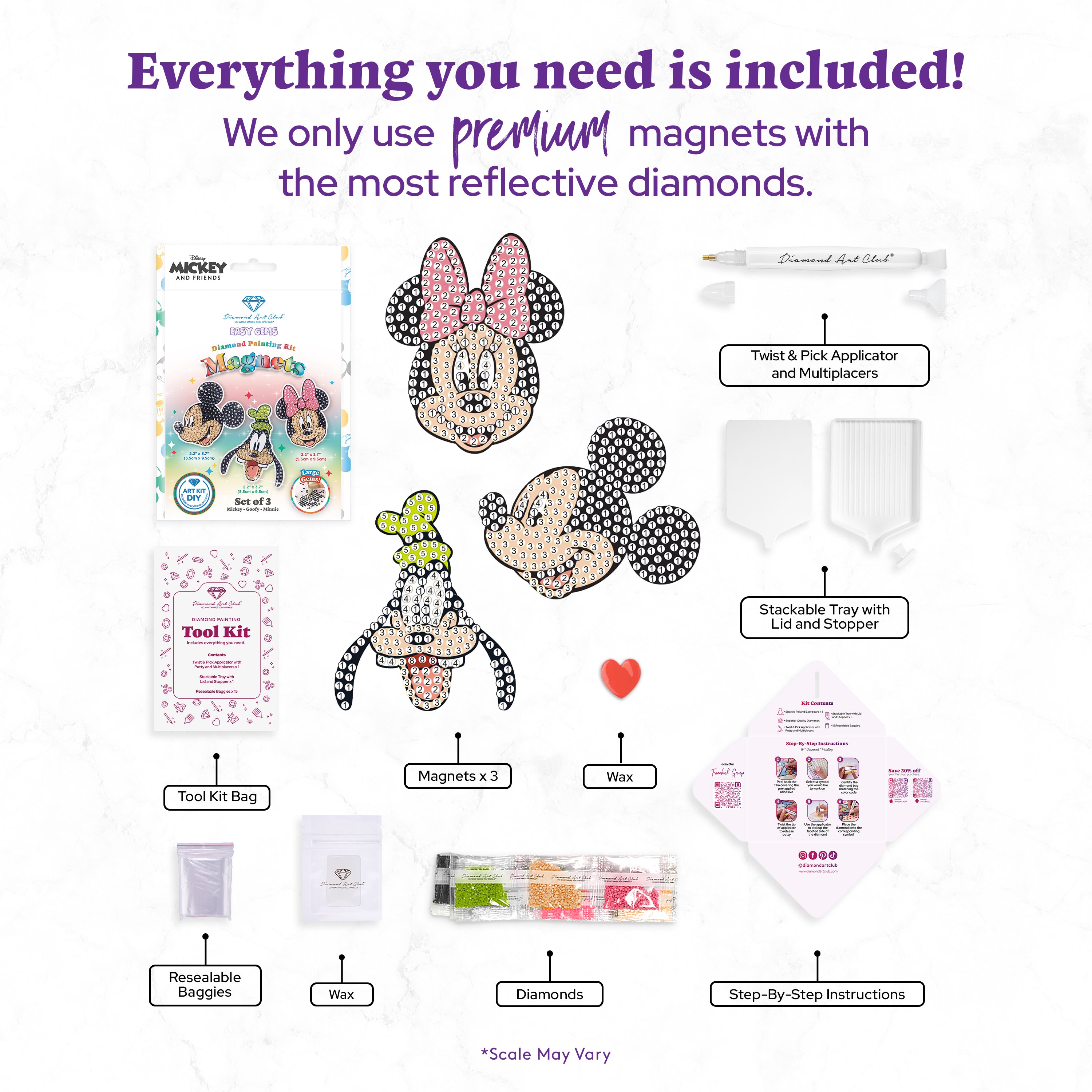 Easy Gem™ Magnets - Mickey and Friends™ (Set of 3) G8