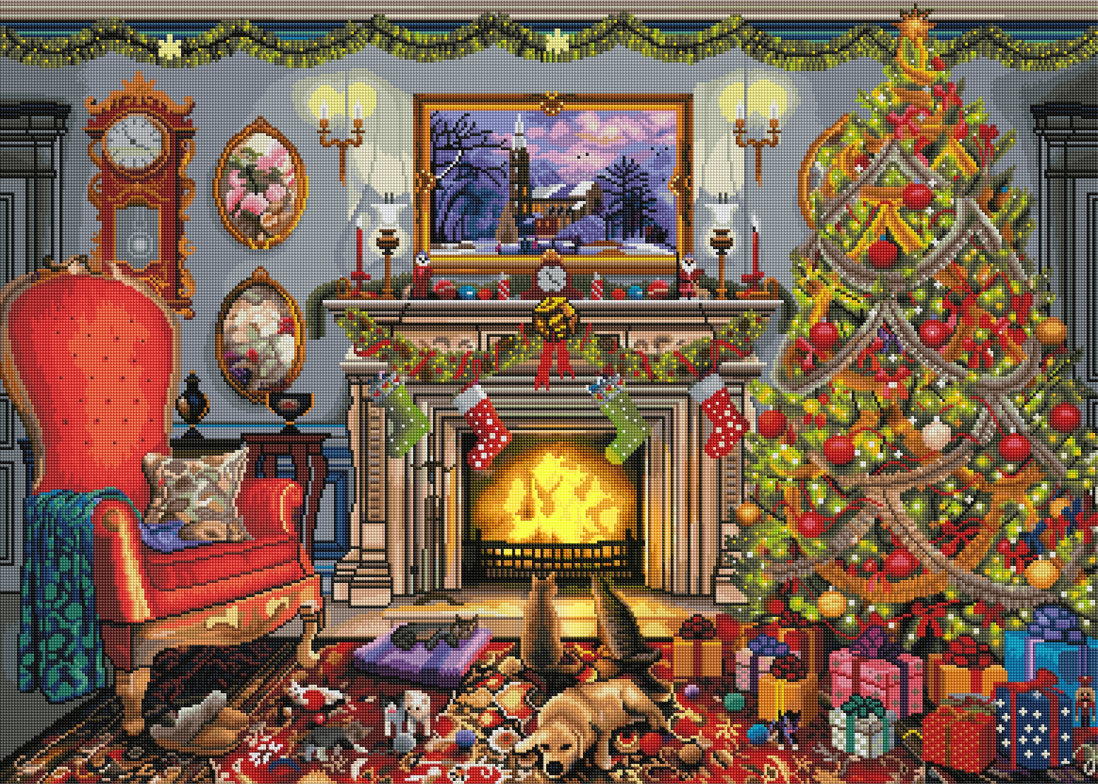 Festive Fireplace A6