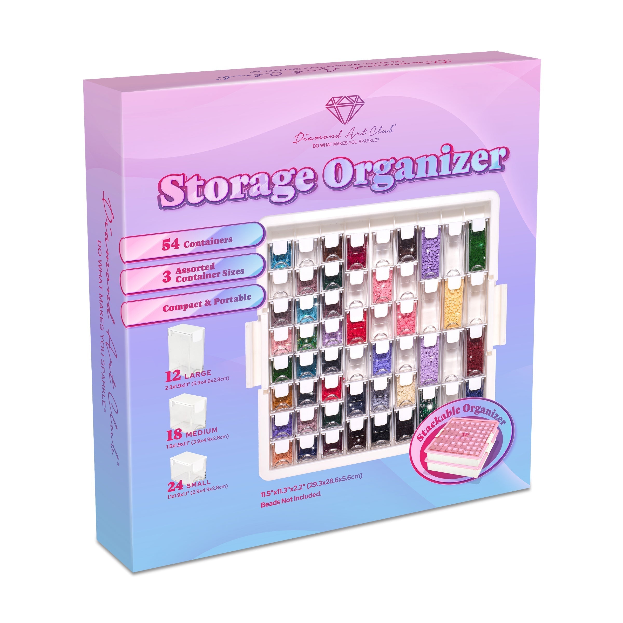 Premium 54-Container Diamond Storage Organizer F8