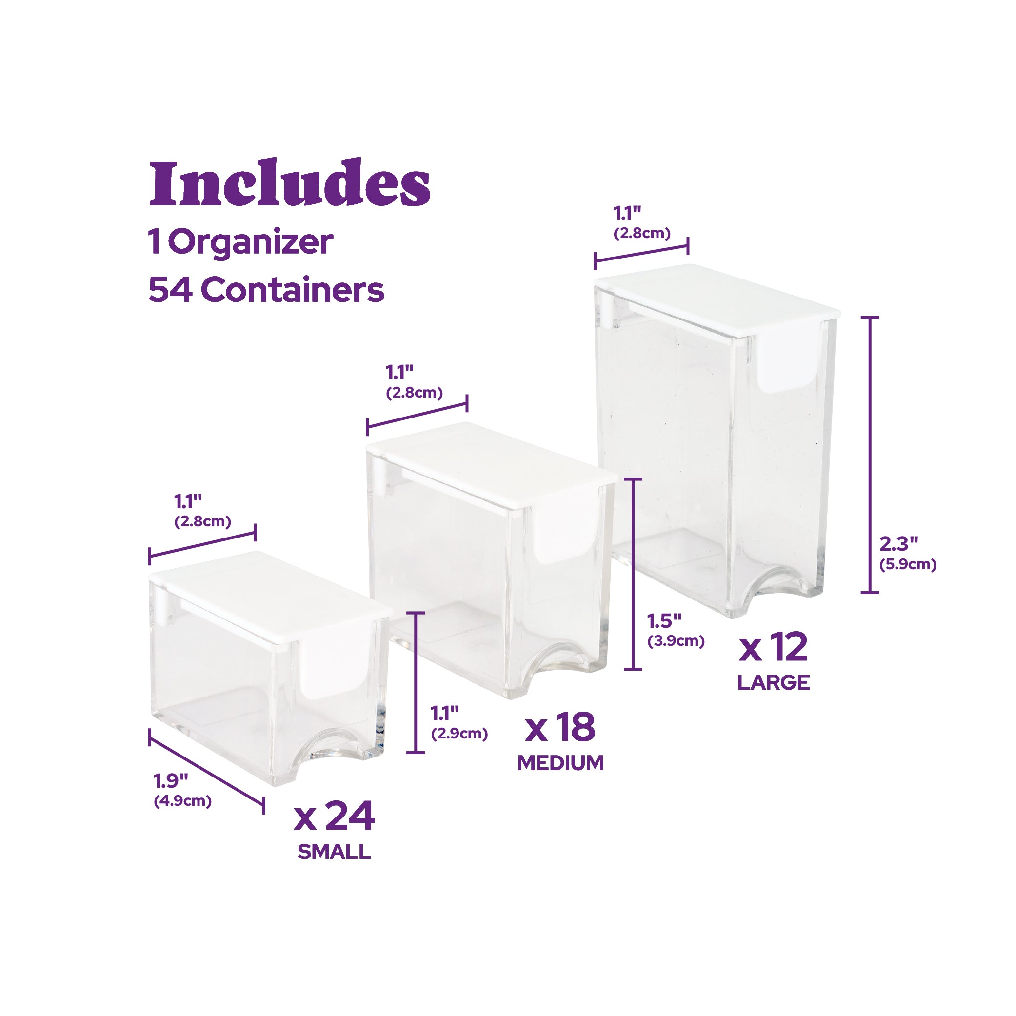 Premium 54-Container Diamond Storage Organizer F8