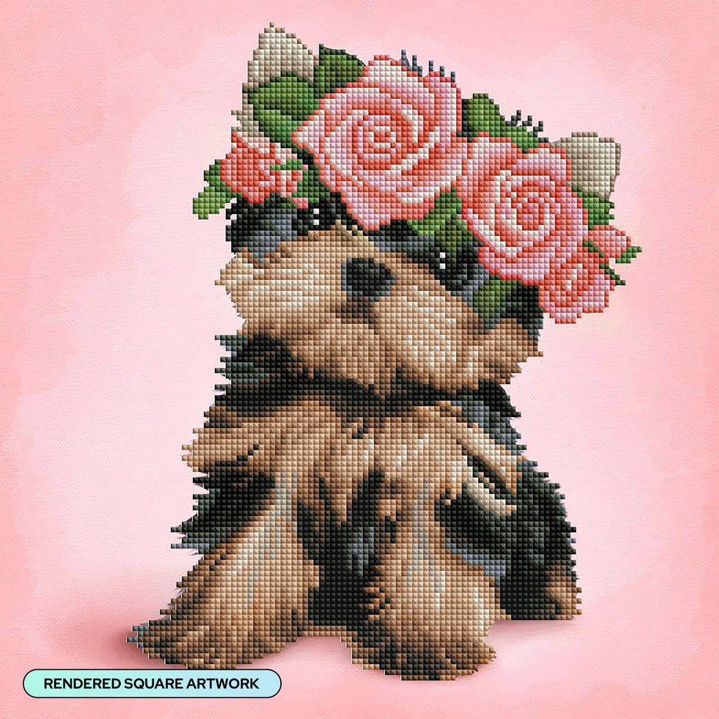 Yorkie & Roses J1